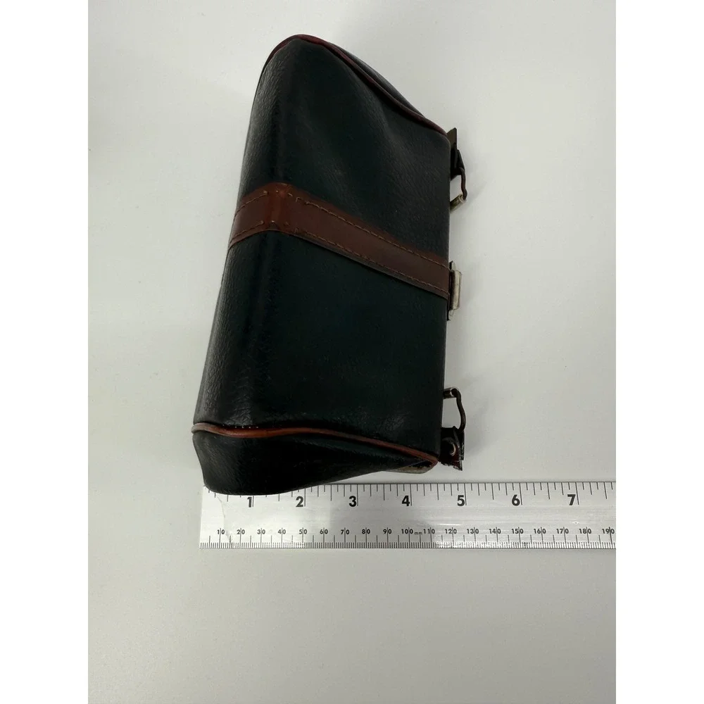 Vintage‎ Black Leather Clutch Purse Kiss Lock Frame Small Bag Women